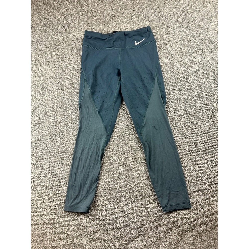 Nike Dri-FIT Capri Leggings Women XS Blue Athletic Perforated Athleisure Sporty